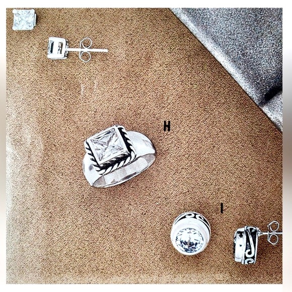 NEW Silpada Vintage .925 Sterling Silver Square Top Grade CZ Braided Edge - Picture 8 of 11